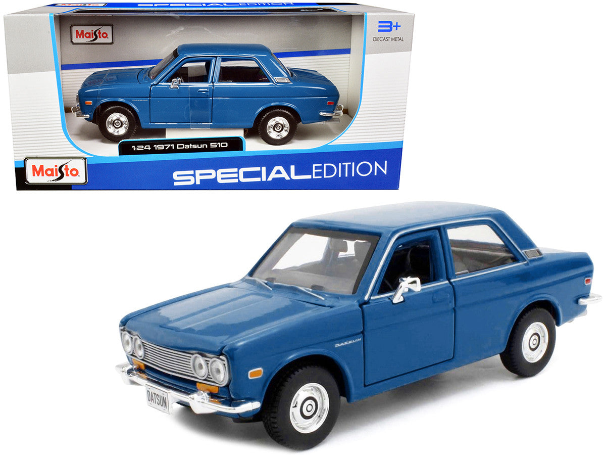 1971 Datsun 510 Blue "Special Edition" 1/24 Diecast Model Car by Maisto Maisto