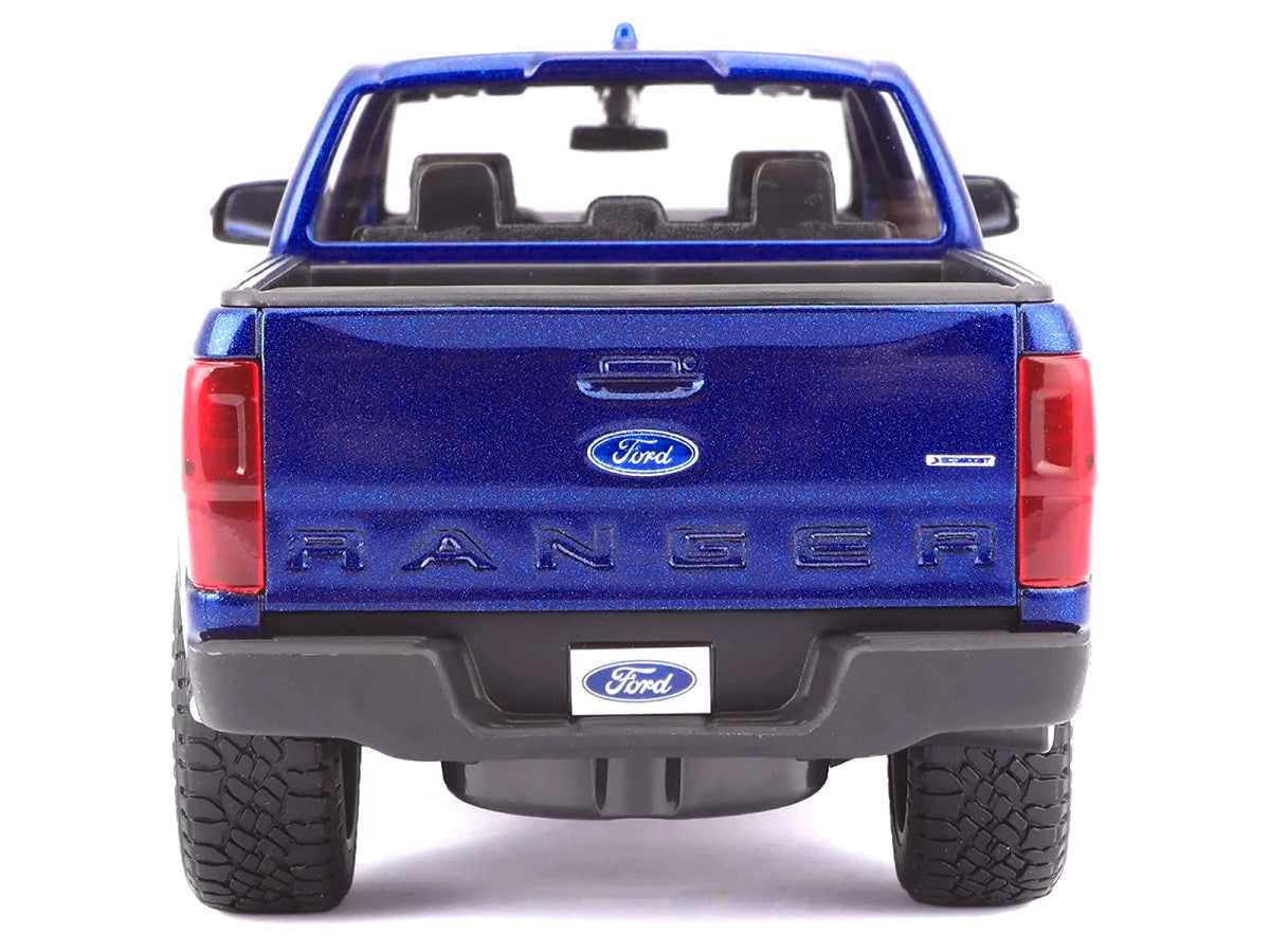 2019 Ford Ranger Lariat Sport Pickup Truck Dark Blue Metallic 1/27 Diecast Model Car by Maisto-3