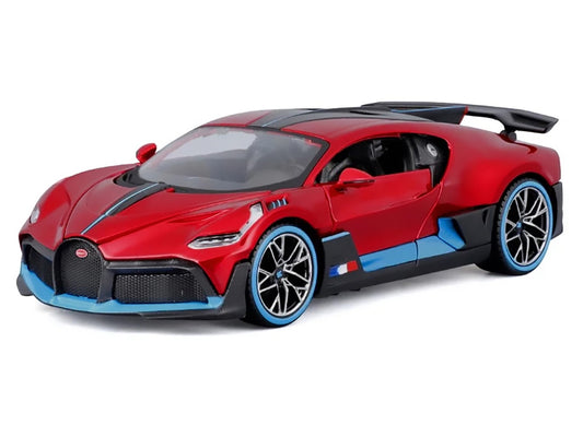 Bugatti Divo Red Metallic with Carbon and Blue Accents "Special Edition" 1/24 Diecast Model Car by Maisto-1