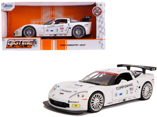 2005 Chevrolet Corvette C6-R #3 Olivier Beretta - Oliver Gavin "Compuware" White "Bigtime Muscle" 1/24 Diecast Model Car by Jada Jada