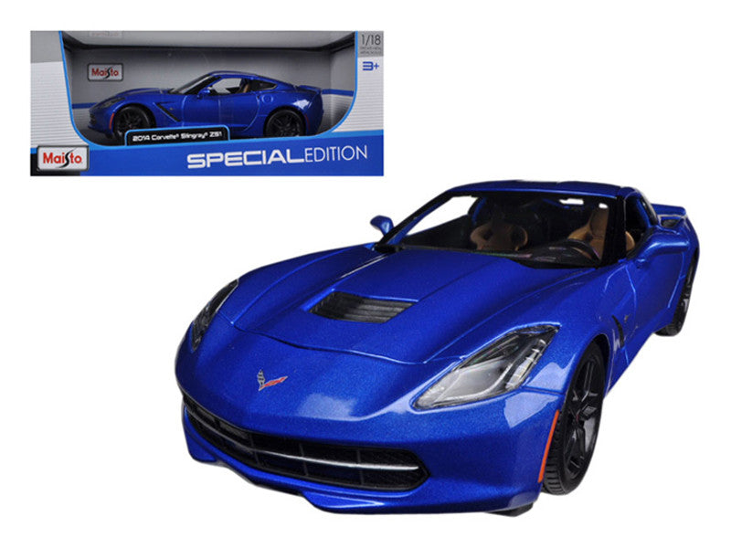 2014 Chevrolet Corvette Stingray C7 Z51 Blue Metallic 1/18 Diecast Model Car by Maisto Maisto