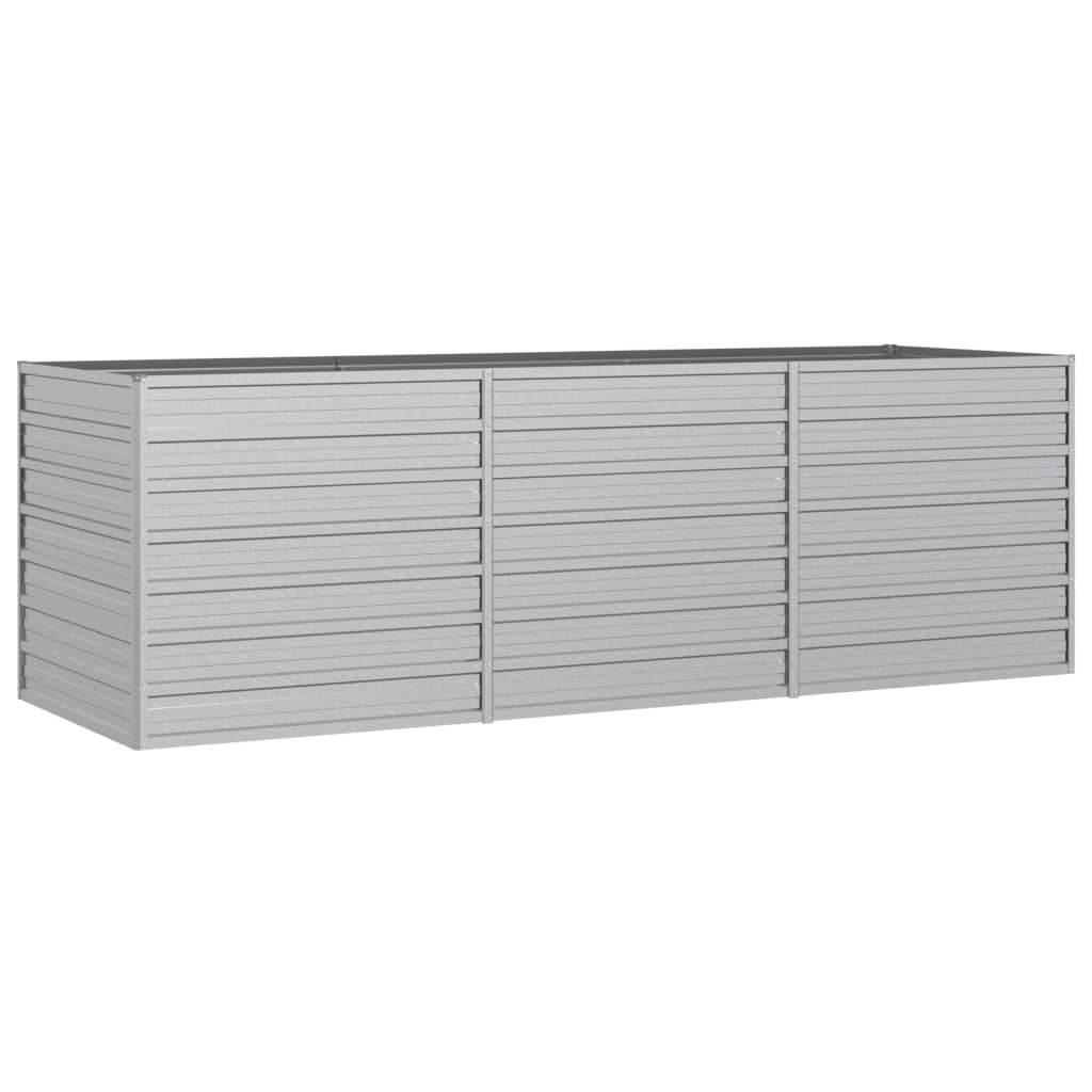 Garden Raised Bed 94.5"x31.5"x30.3" Galvanized Steel Silver W2B