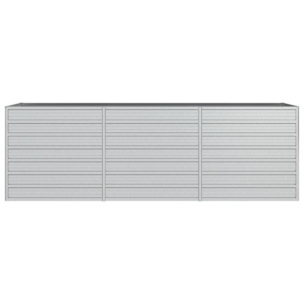 Garden Raised Bed 94.5"x31.5"x30.3" Galvanized Steel Silver W2B