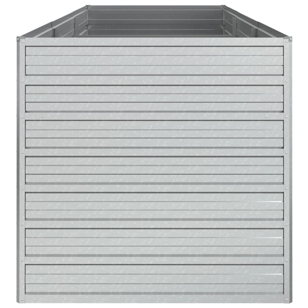Garden Raised Bed 94.5"x31.5"x30.3" Galvanized Steel Silver W2B