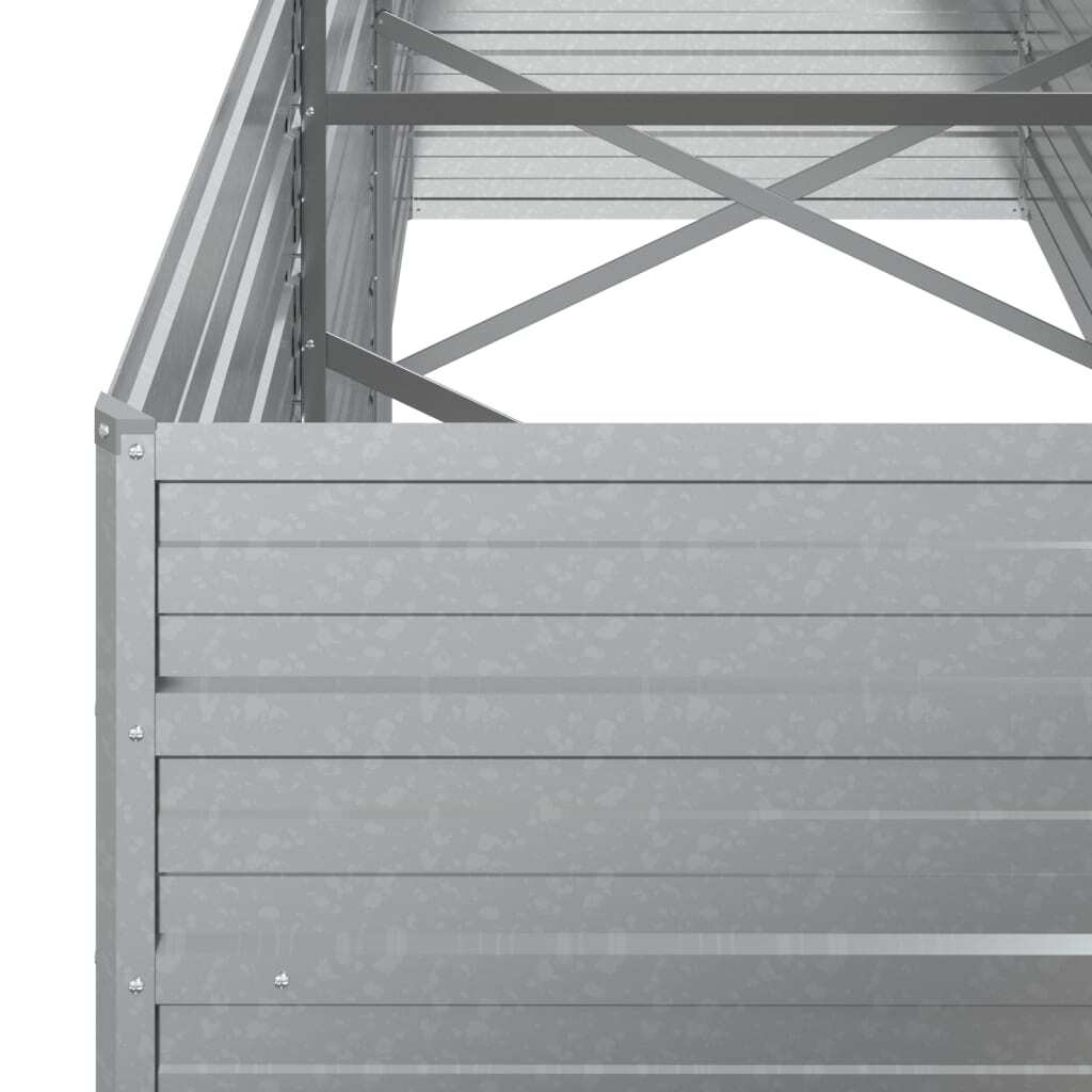 Garden Raised Bed 94.5"x31.5"x30.3" Galvanized Steel Silver W2B