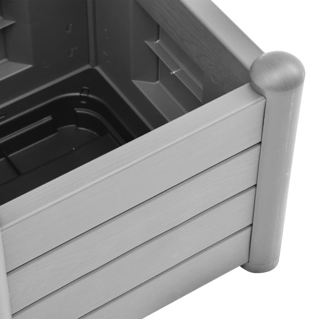 Garden Planter with Trellis 16.9"x16.9"x55.9" PP Stone Gray W2B