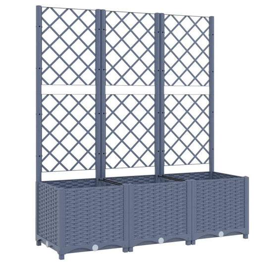 Garden Planter with Trellis Blue Gray 47.2"x15.7"x53.5" PP W2B