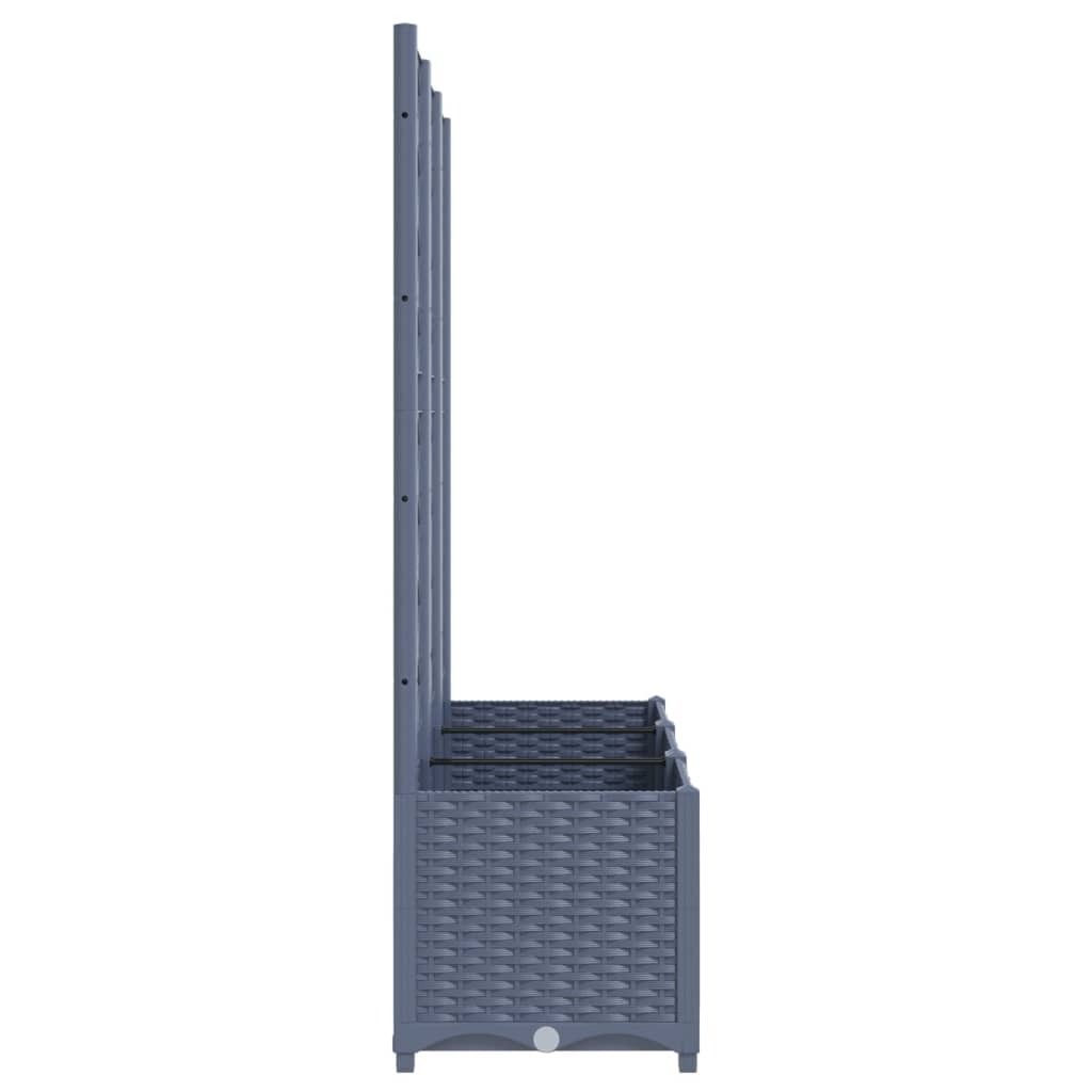 Garden Planter with Trellis Blue Gray 47.2"x15.7"x53.5" PP W2B