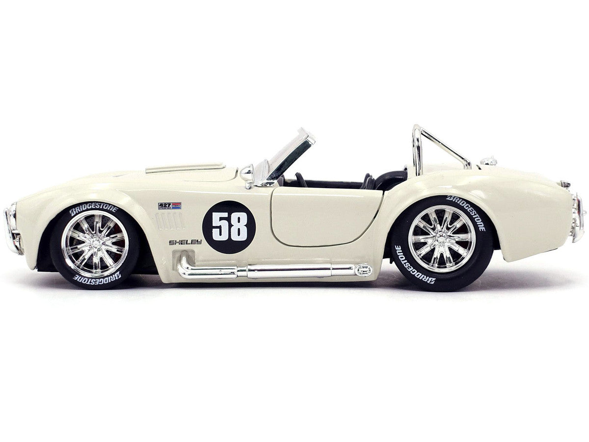 1965 Shelby Cobra 427 S/C #58 Cream "Bigtime Muscle" 1/24 Diecast Model Car by Jada Jada