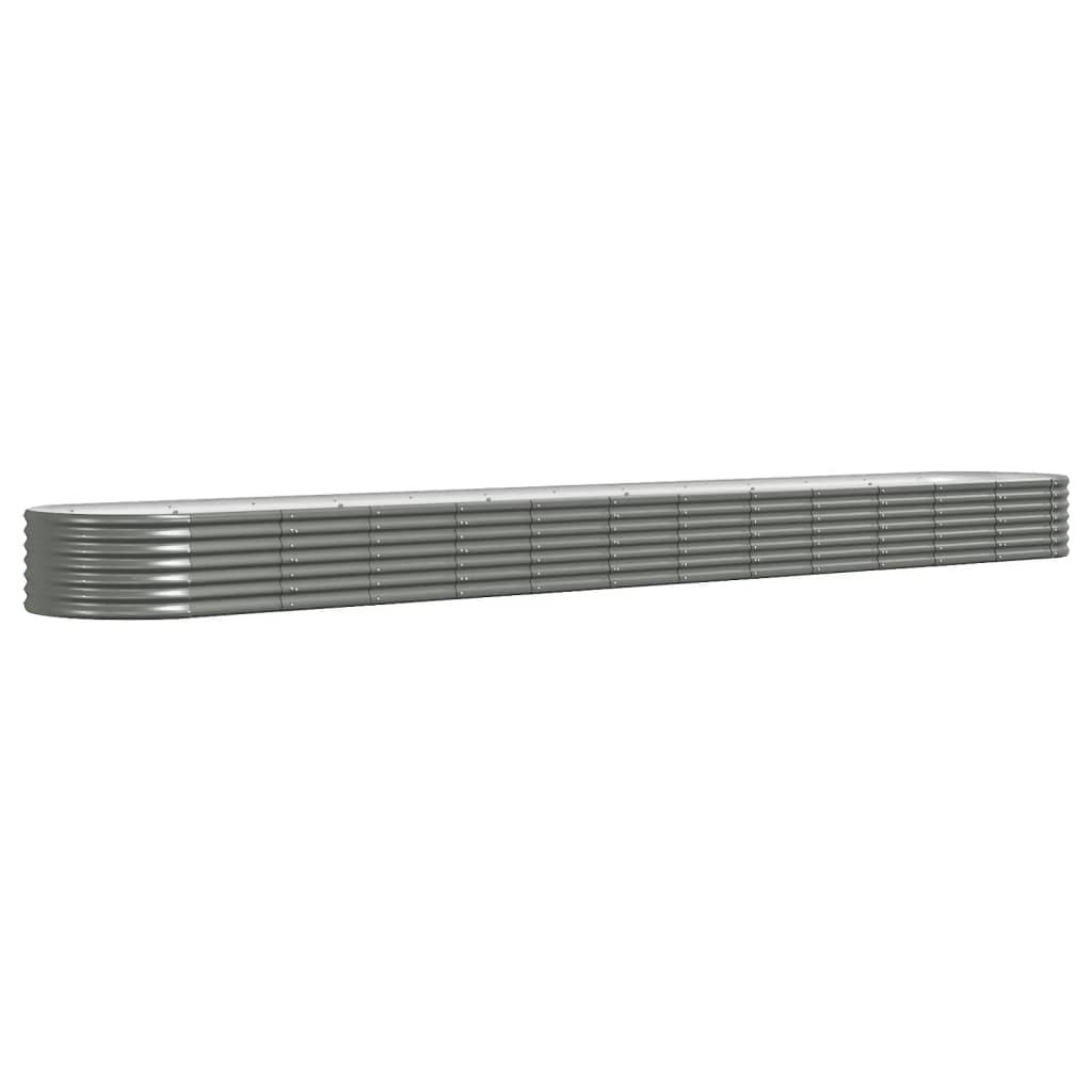 Garden Raised Bed Galvanized Steel 201.6"x31.5"x14.2" Gray W2B