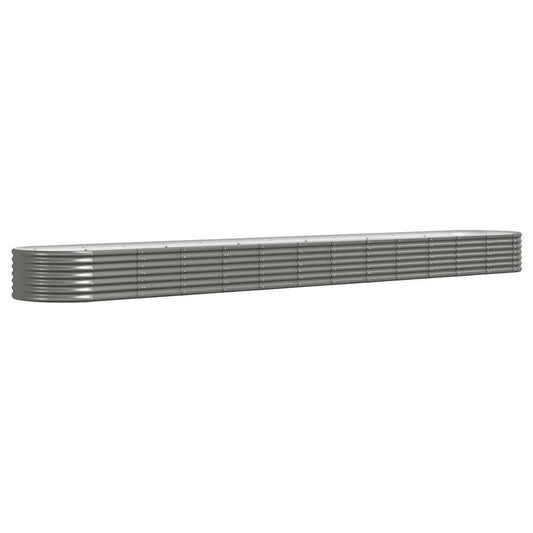 Garden Raised Bed Galvanized Steel 201.6"x31.5"x14.2" Gray W2B