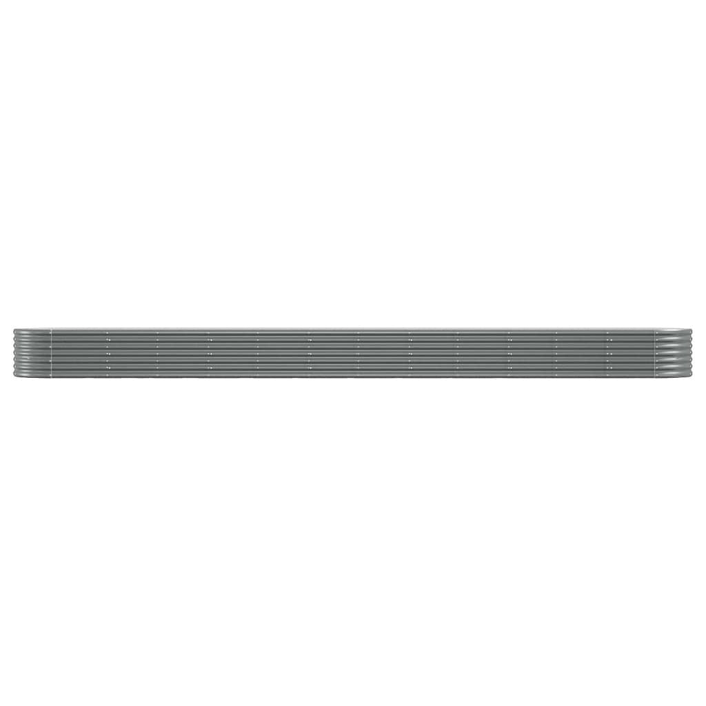 Garden Raised Bed Galvanized Steel 201.6"x31.5"x14.2" Gray W2B