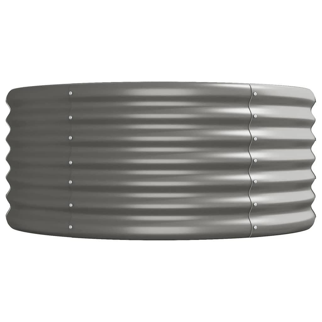 Garden Raised Bed Galvanized Steel 201.6"x31.5"x14.2" Gray W2B