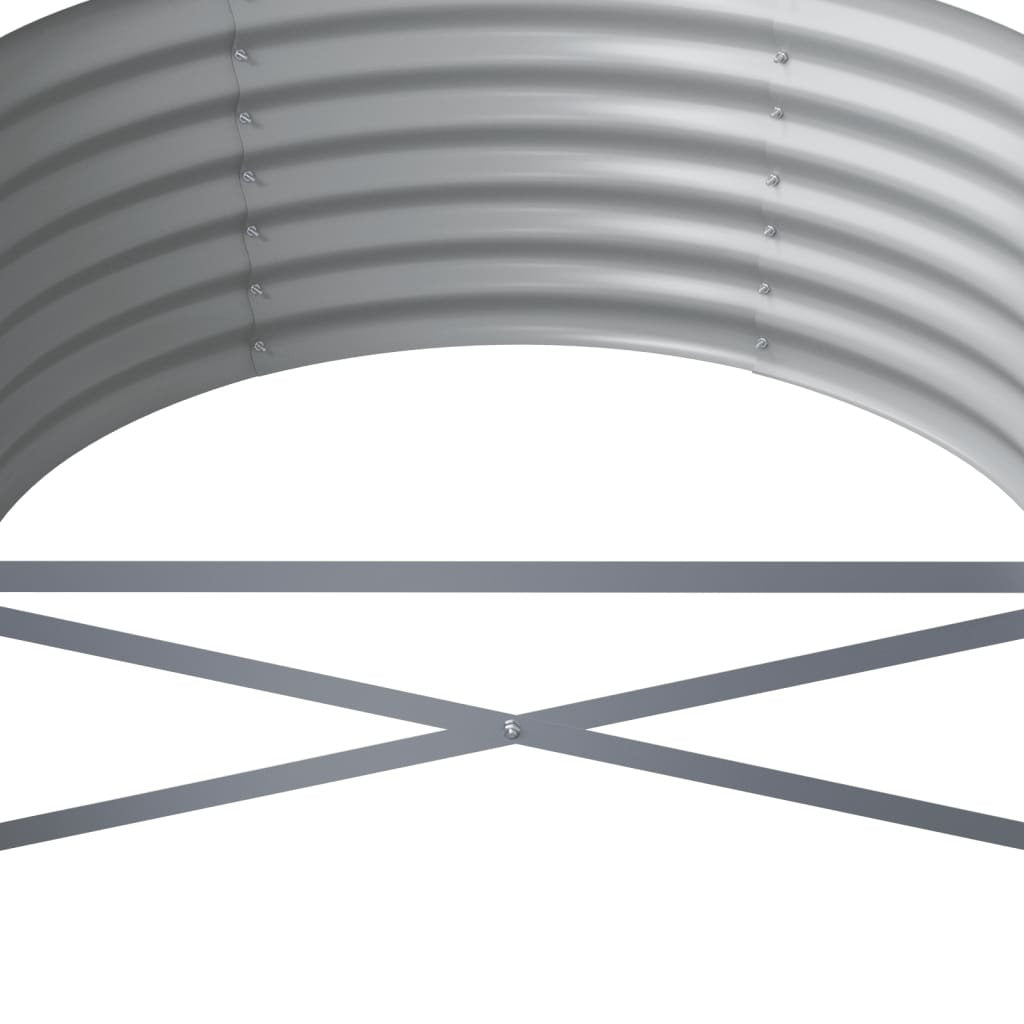Garden Raised Bed Galvanized Steel 201.6"x31.5"x14.2" Gray W2B