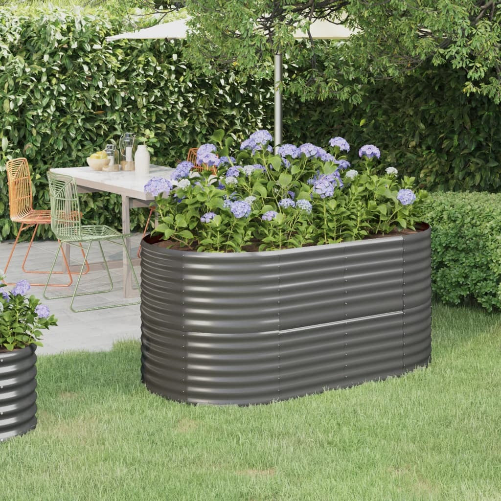 Garden Raised Bed Galvanized Steel 59.8"x31.5"x26.8" Gray W2B
