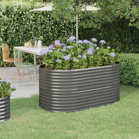 Garden Raised Bed Galvanized Steel 59.8"x31.5"x26.8" Gray W2B