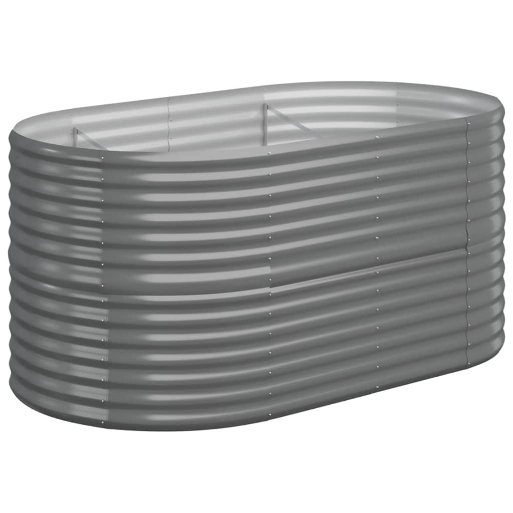 Garden Raised Bed Galvanized Steel 59.8"x31.5"x26.8" Gray W2B