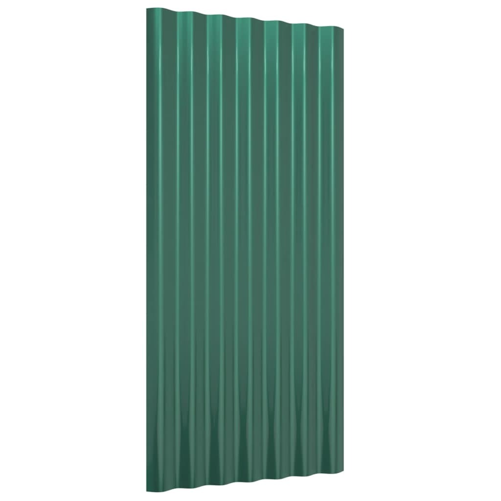 Roof Panels 12 pcs Galvanized Steel Green 31.5"x14.2" W2B