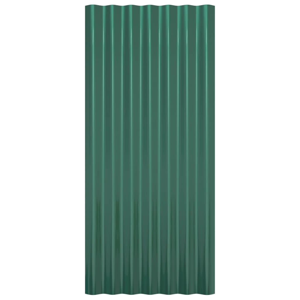 Roof Panels 12 pcs Galvanized Steel Green 31.5"x14.2" W2B