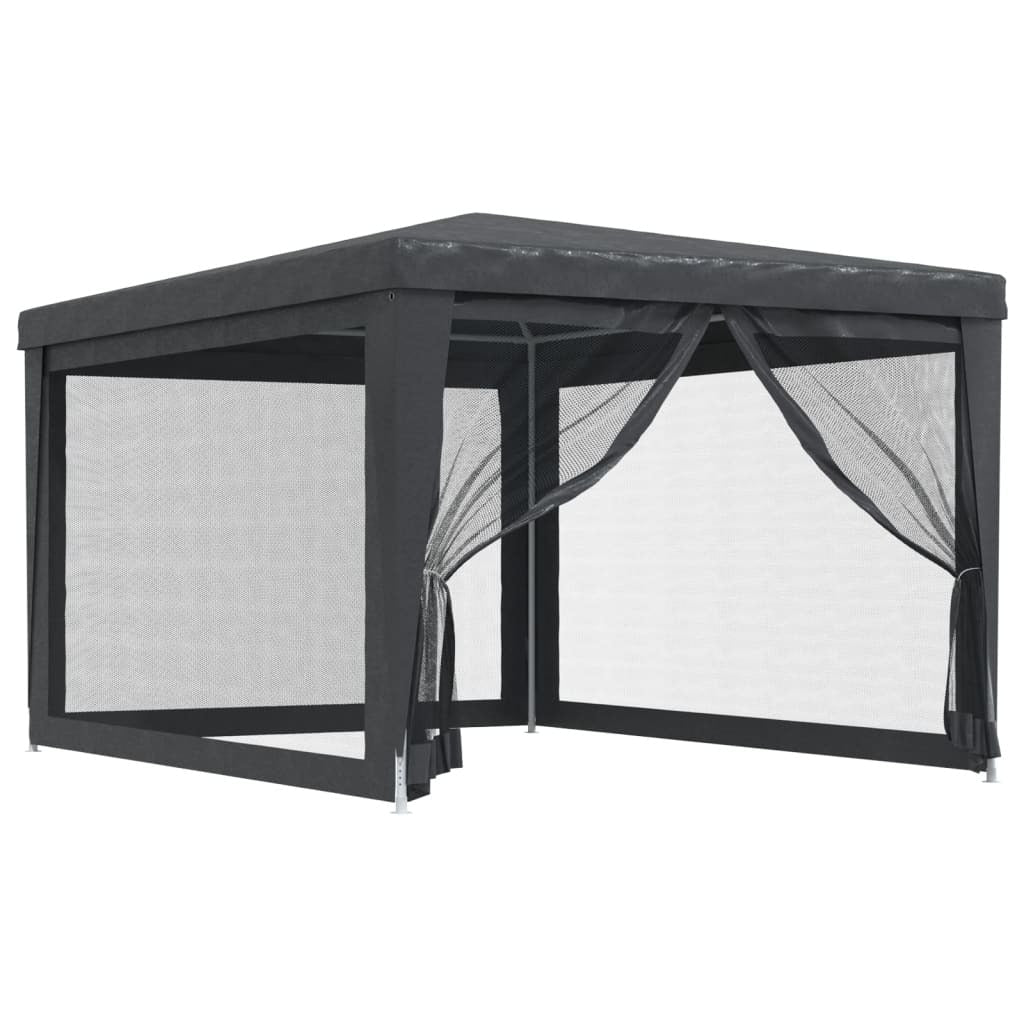 Party Tent with 4 Mesh Sidewalls Anthracite 9.8'x13.1' HDPE W2B