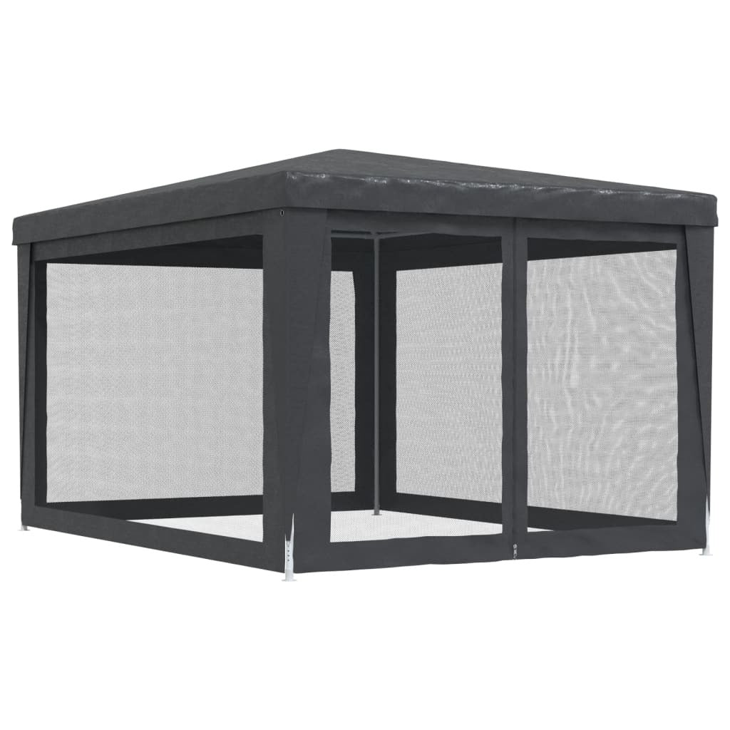 Party Tent with 4 Mesh Sidewalls Anthracite 9.8'x13.1' HDPE W2B