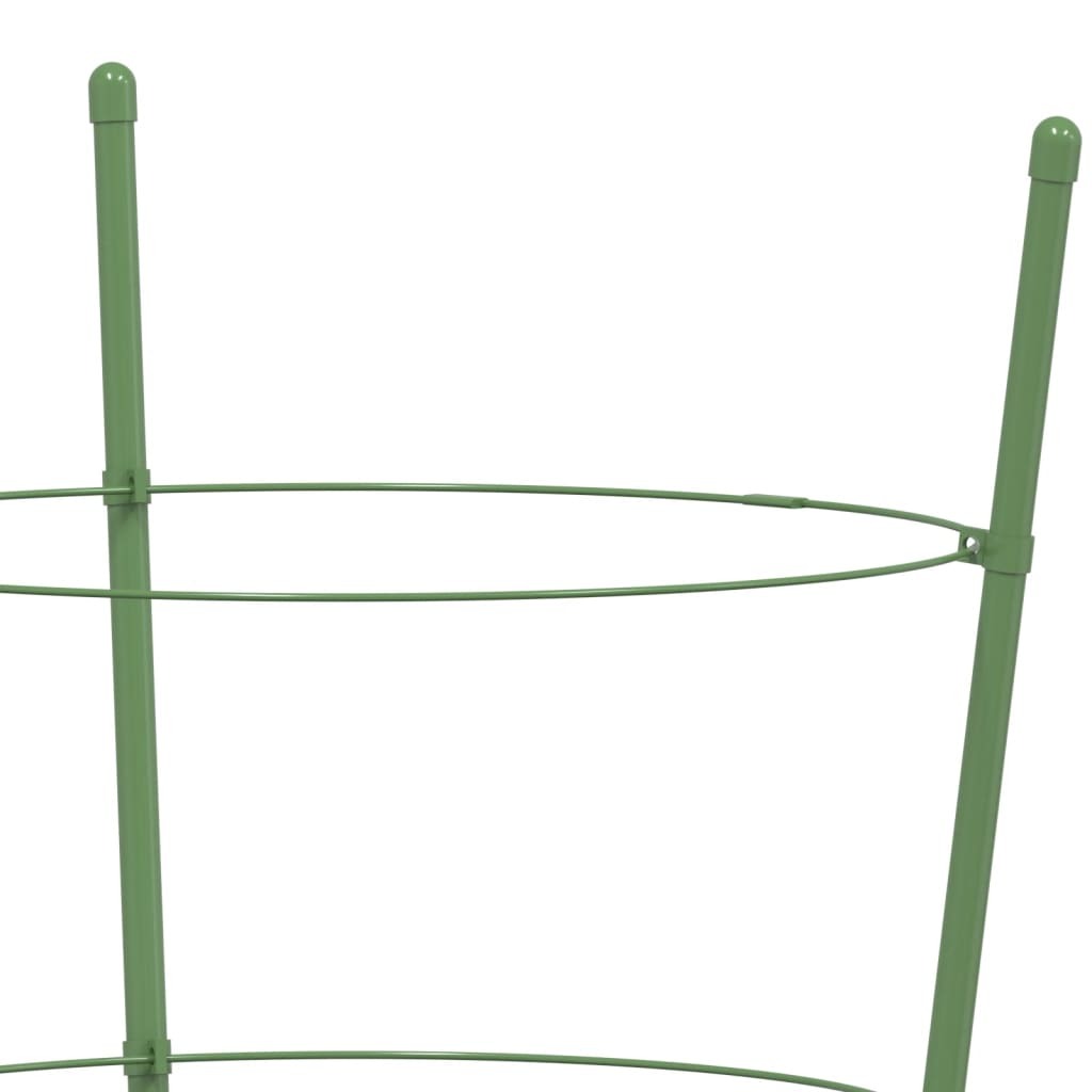 Garden Plant Supports with 4 Rings 5 pcs Green 35.4" Steel W2B