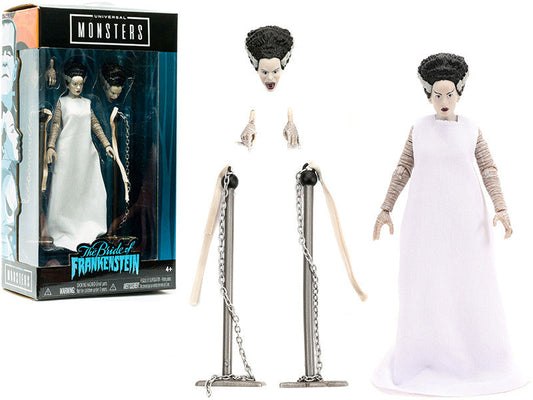 The Bride of Frankenstein 6" Moveable Figurine with Chains and Alternate Head and Hands "Universal Monsters" Series by Jada Jada