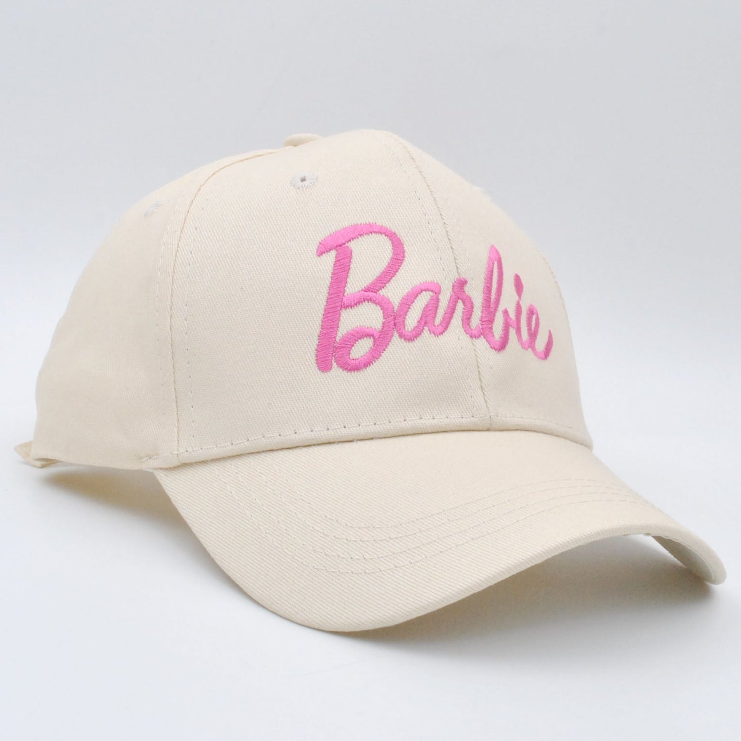 Cross-border new Barbie Barbie pink hard top baseball cap ins Korean version of cute embroidery curved eaves cap wholesale Hypersku