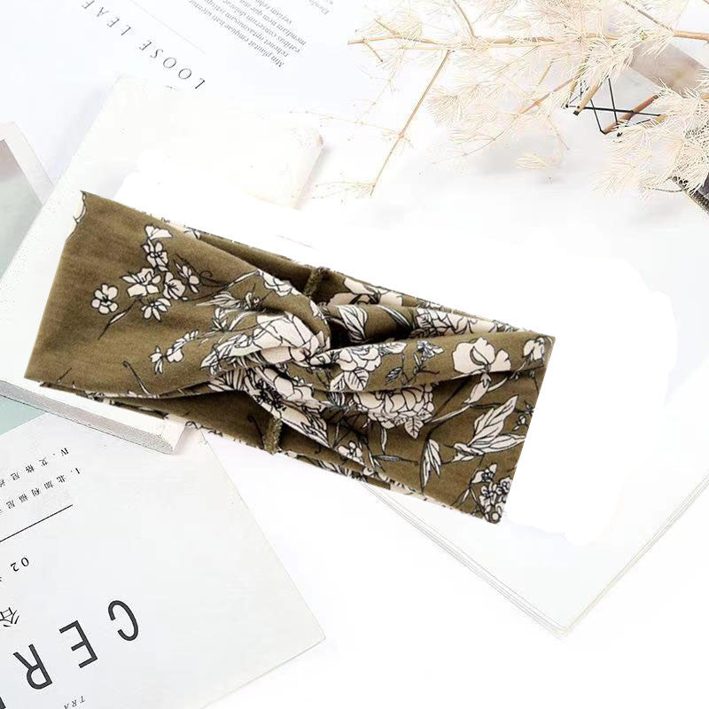 Sweat-absorbent And Anti-perspirant Bundled Headband With Wide-brimmed Print Headband LadyShow.Store