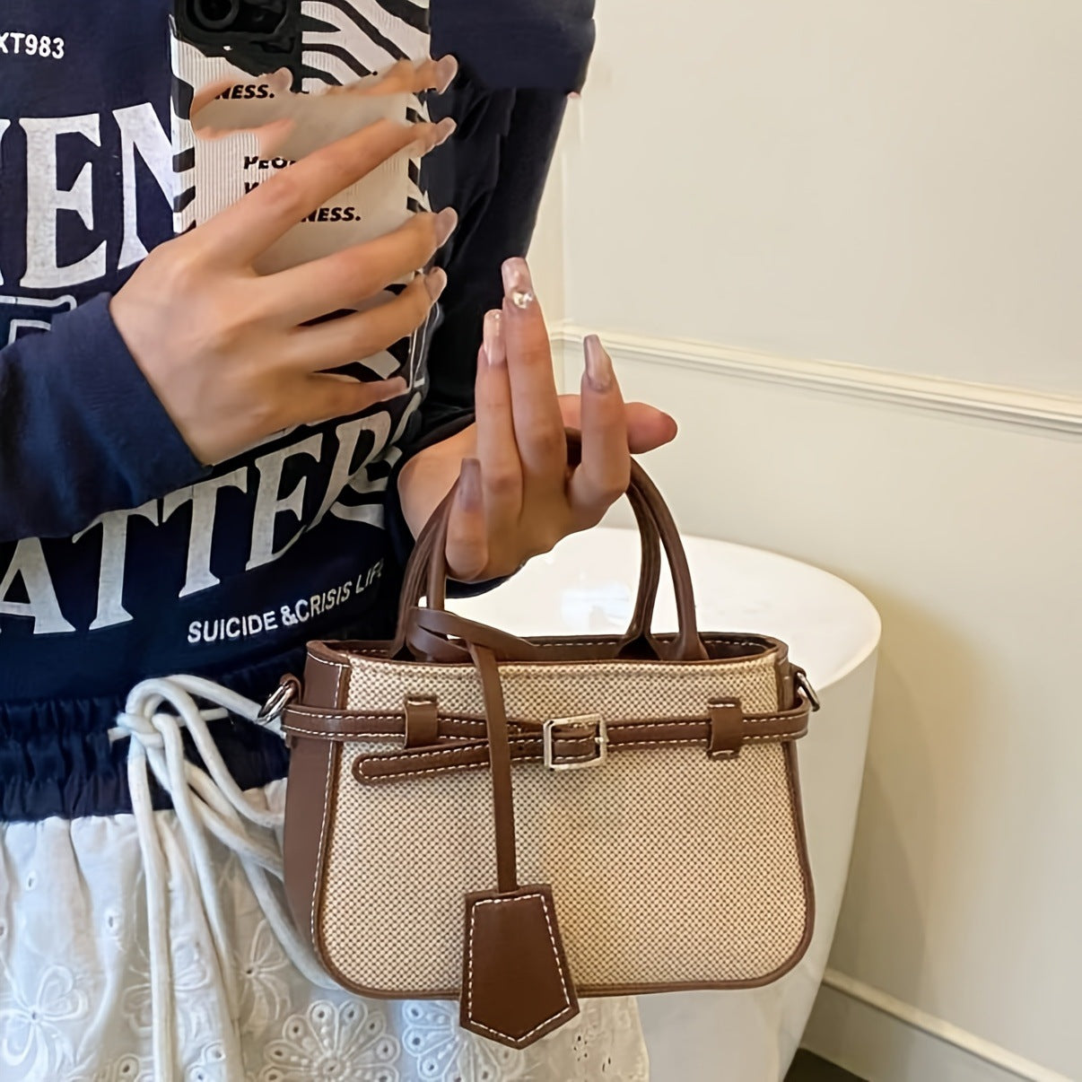 Commuter-friendly Tote New-style Single-shoulder Crossbody Bag With Stunning French Aesthetic Best YouTube Store