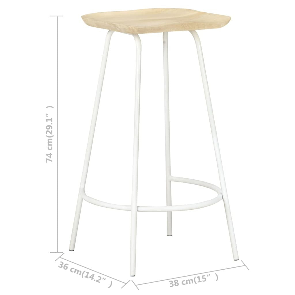 Bar Stools 4 pcs Solid Mango Wood W2B