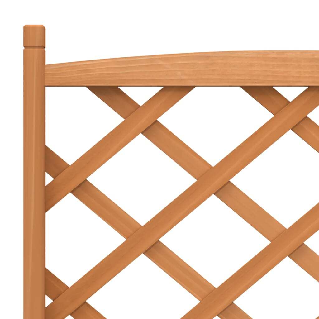 Planter with Trellis and Wheels Brown Solid Wood Fir W2B