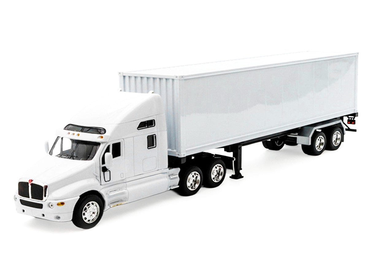 Kenworth T2000 Truck White with White Container "Transporter" Series 1/32 Diecast Model by Welly Welly