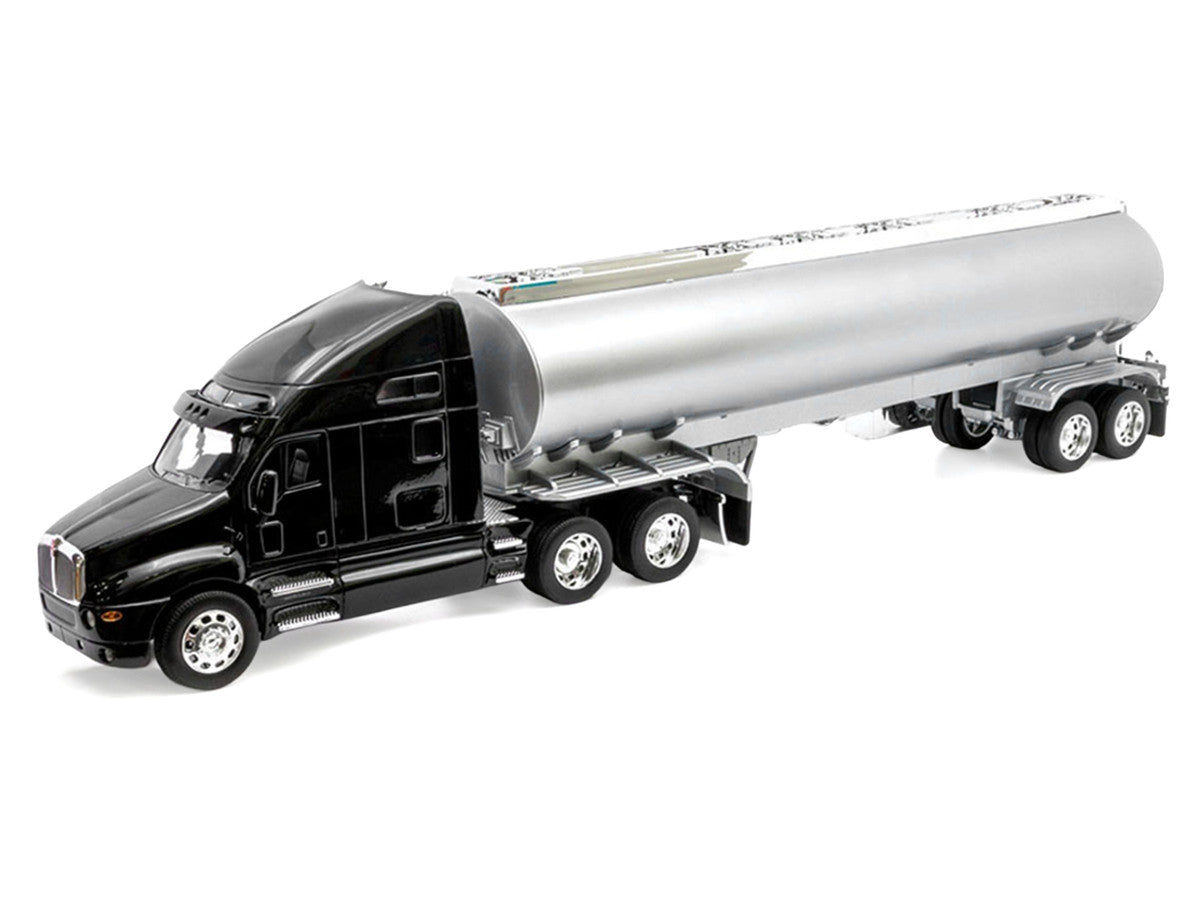 Kenworth T2000 Truck Black with Silver Tanker Trailer "Transporter" Series 1/32 Diecast Model by Welly Welly