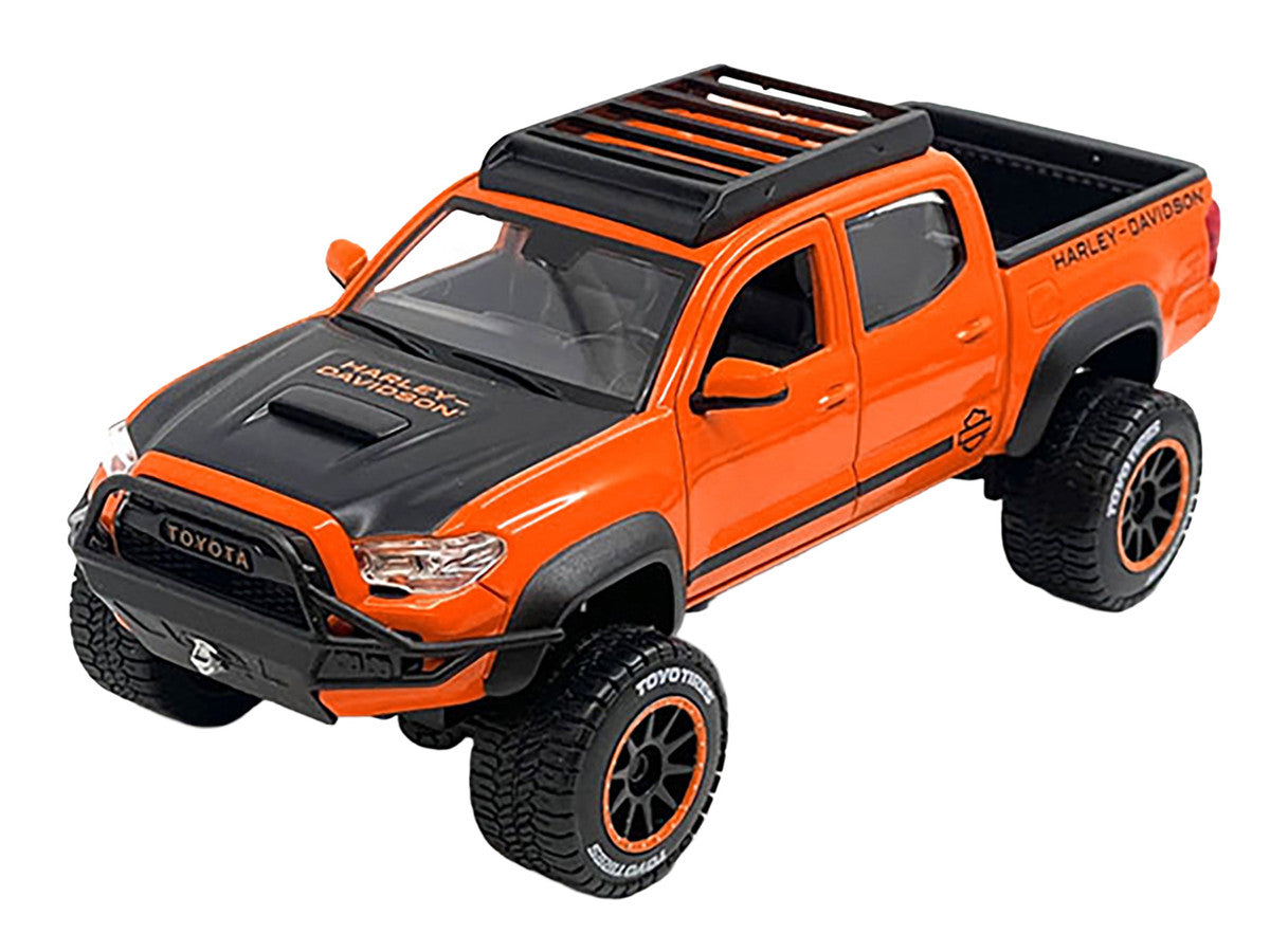 2023 Toyota Tacoma TRD Pro Pickup Truck "Harley Davidson" Orange and Black with Roof Rack "H-D Custom" Series 1/24 Diecast Model Car by Maisto Maisto