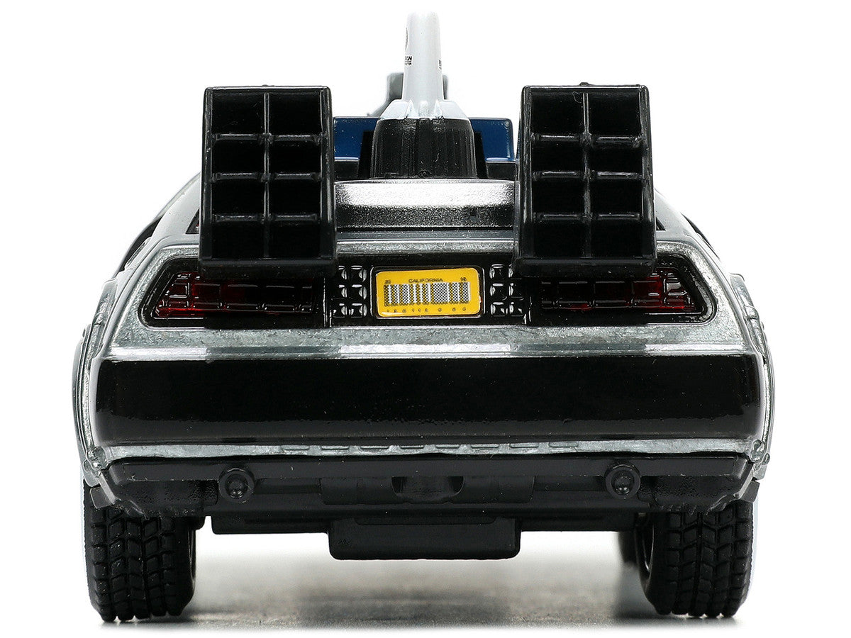 DeLorean DMC (Time Machine) Brushed Metal "Back to the Future Part III" (1990) Movie "Hollywood Rides" Series 1/32 Diecast Model Car by Jada Jada