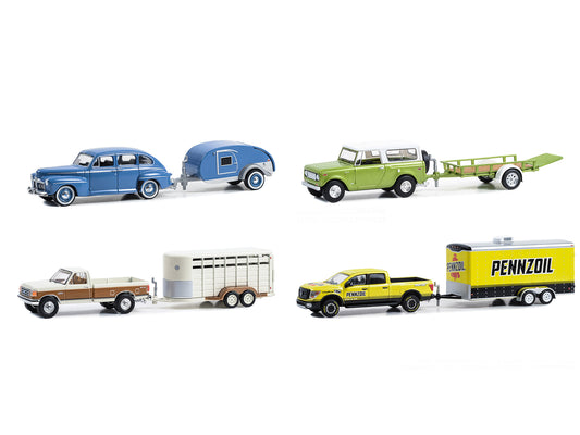 "Hitch & Tow" Set of 4 pieces Series 30 1/64 Diecast Model Cars by Greenlight