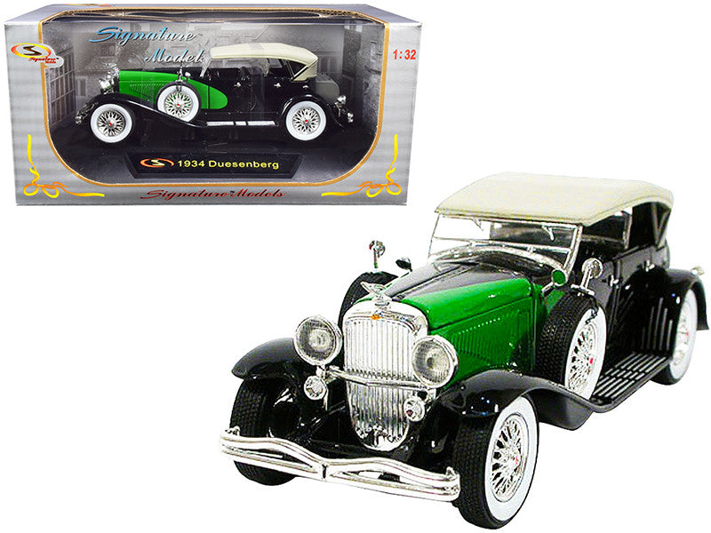 1934 Duesenberg Black and Green 1/32 Diecast Model Car by Signature Models Signature Models