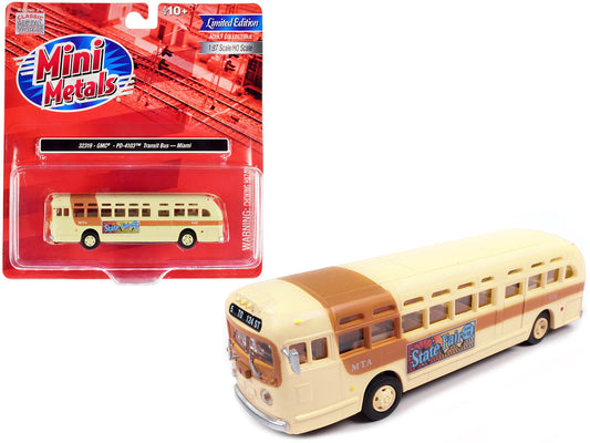GMC PD-4103 Transit Bus #948 Beige "MTA Miami" 1/87 (HO) Scale Model by Classic Metal Works Classic Metal Works