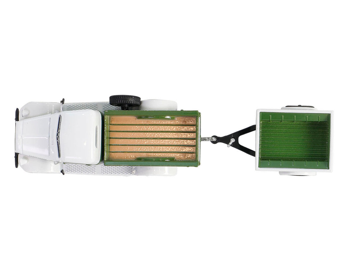 1950 Dodge Power Wagon Pickup Truck Green and White with 1/4 Ton Cargo Trailer Green "Hitch & Tow" Series 32 1/64 Diecast Model Cars by Greenlight-3