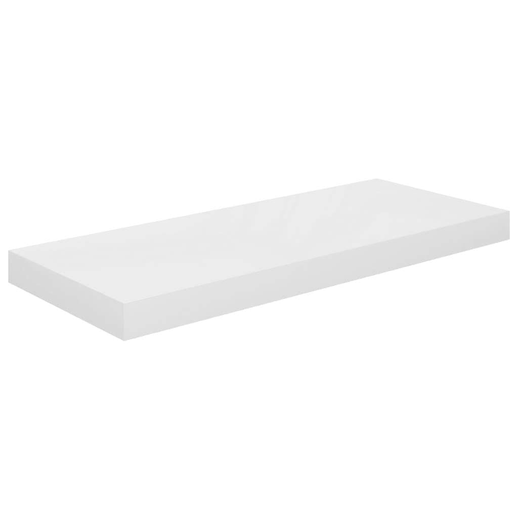 Floating Wall Shelf High Gloss White 23.6"x9.3"x1.5" MDF W2B