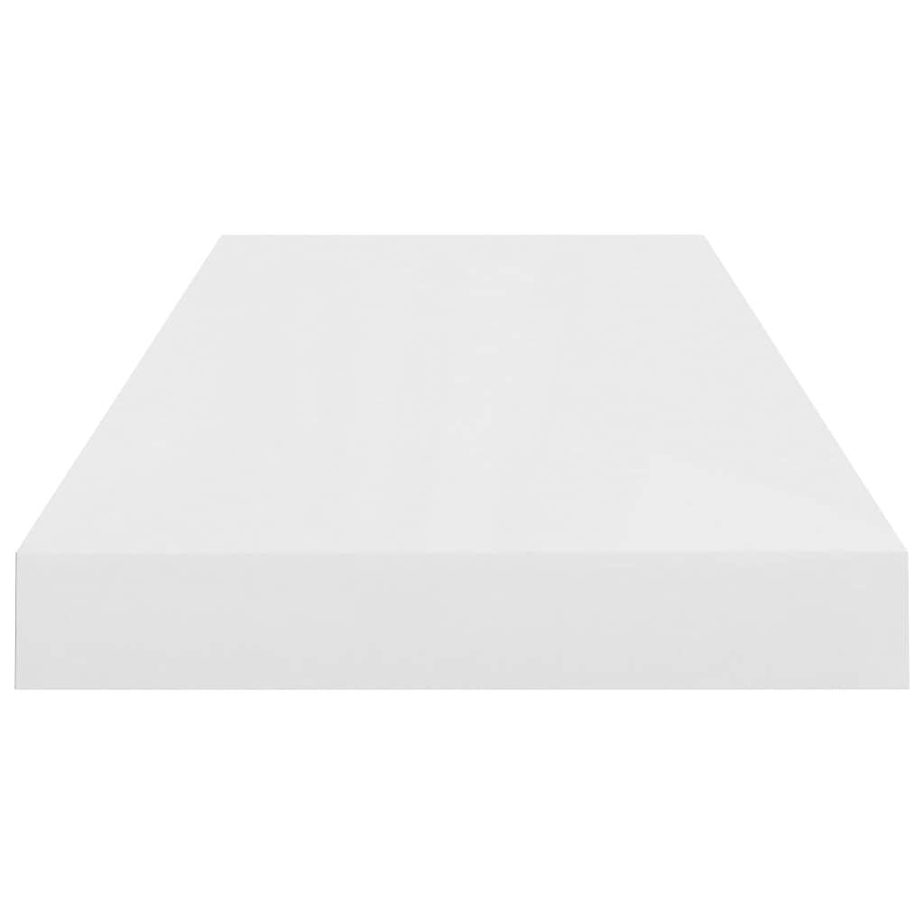 Floating Wall Shelf High Gloss White 23.6"x9.3"x1.5" MDF W2B