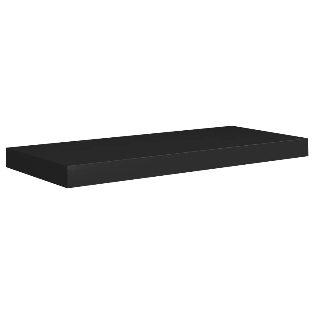 Floating Wall Shelves 2 pcs Black 23.6"x9.3"x1.5" MDF W2B