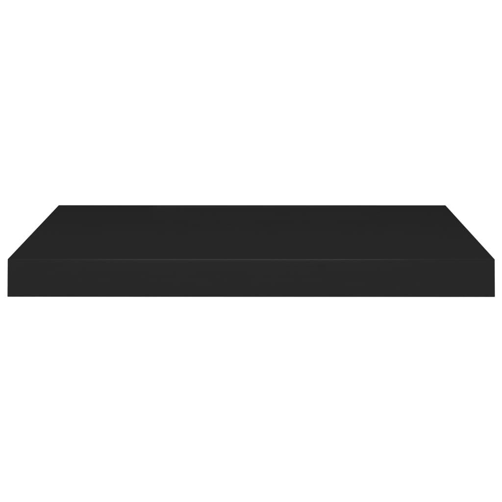 Floating Wall Shelves 2 pcs Black 23.6"x9.3"x1.5" MDF W2B
