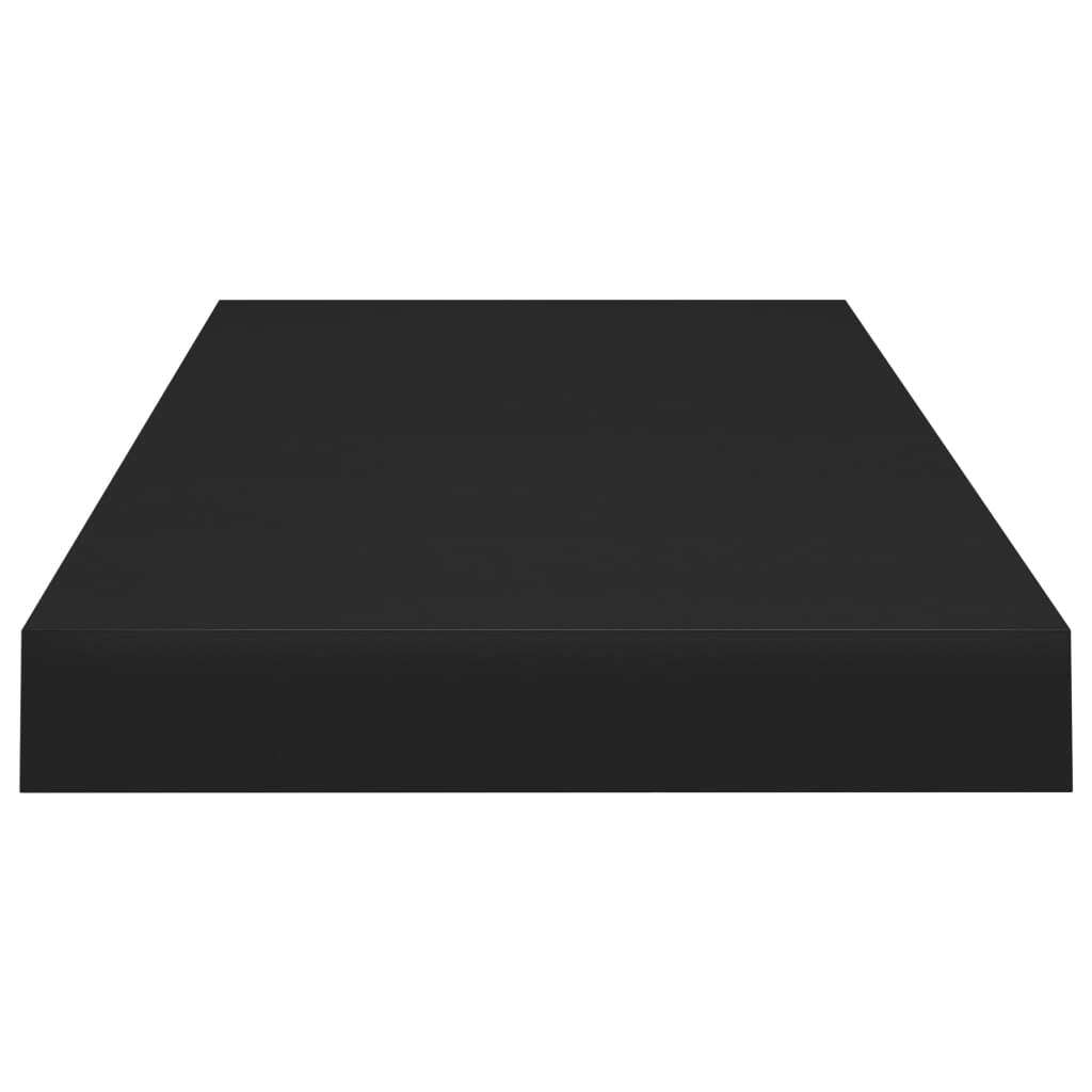 Floating Wall Shelves 2 pcs Black 23.6"x9.3"x1.5" MDF W2B