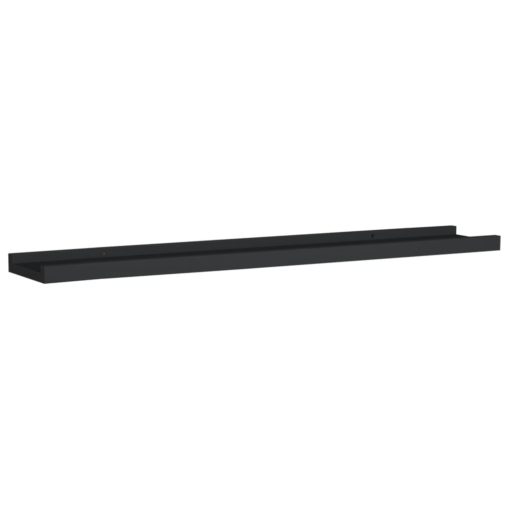 Picture Frame Ledge Shelves 2 pcs Black 31.5"x3.5"x1.2" MDF W2B