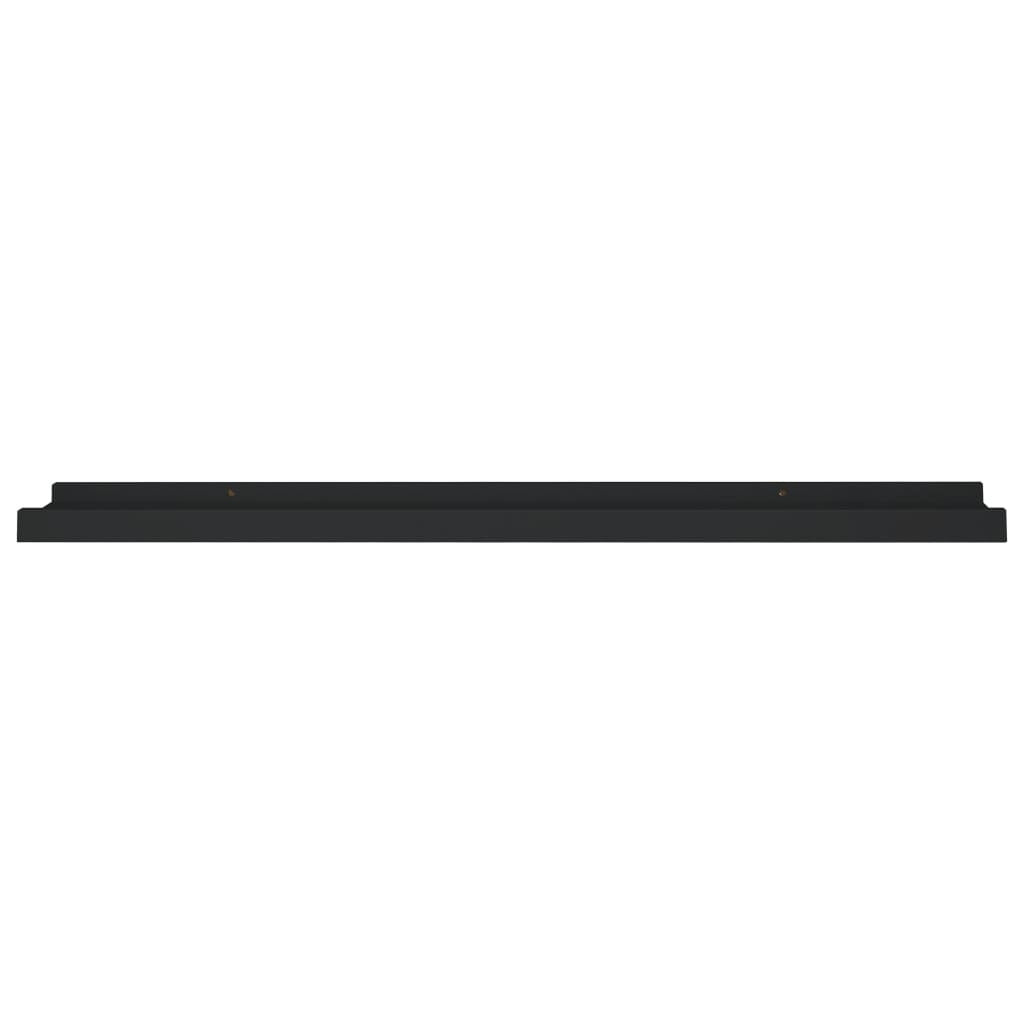 Picture Frame Ledge Shelves 2 pcs Black 31.5"x3.5"x1.2" MDF W2B