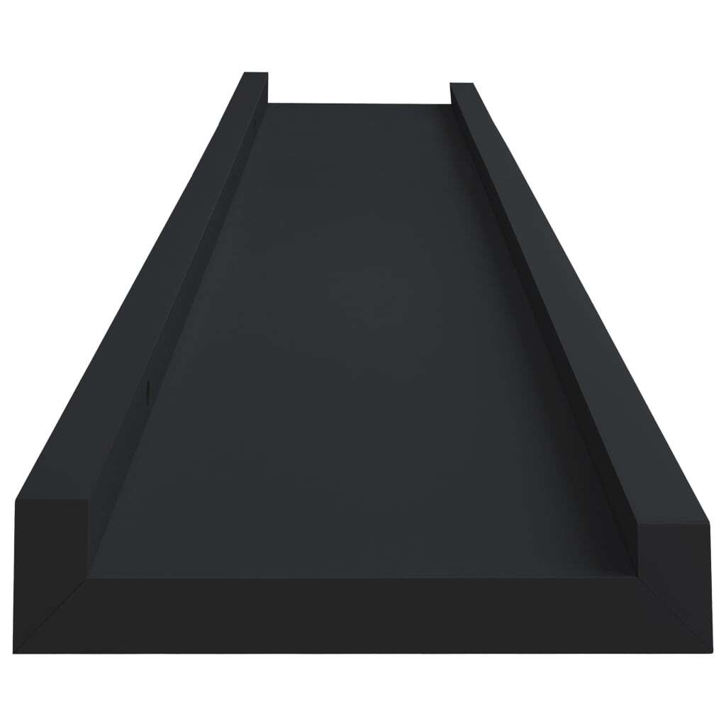 Picture Frame Ledge Shelves 2 pcs Black 31.5"x3.5"x1.2" MDF W2B