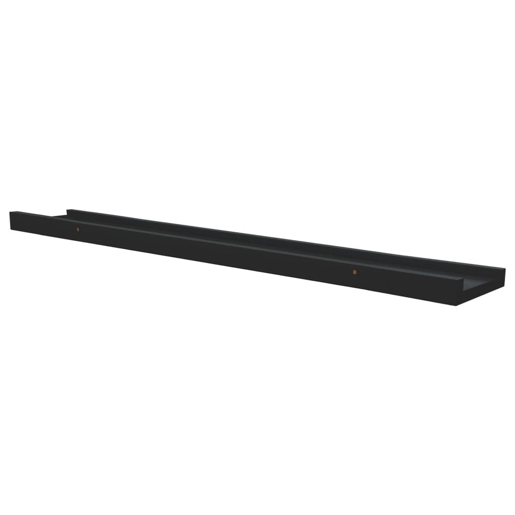 Picture Frame Ledge Shelves 2 pcs Black 31.5"x3.5"x1.2" MDF W2B