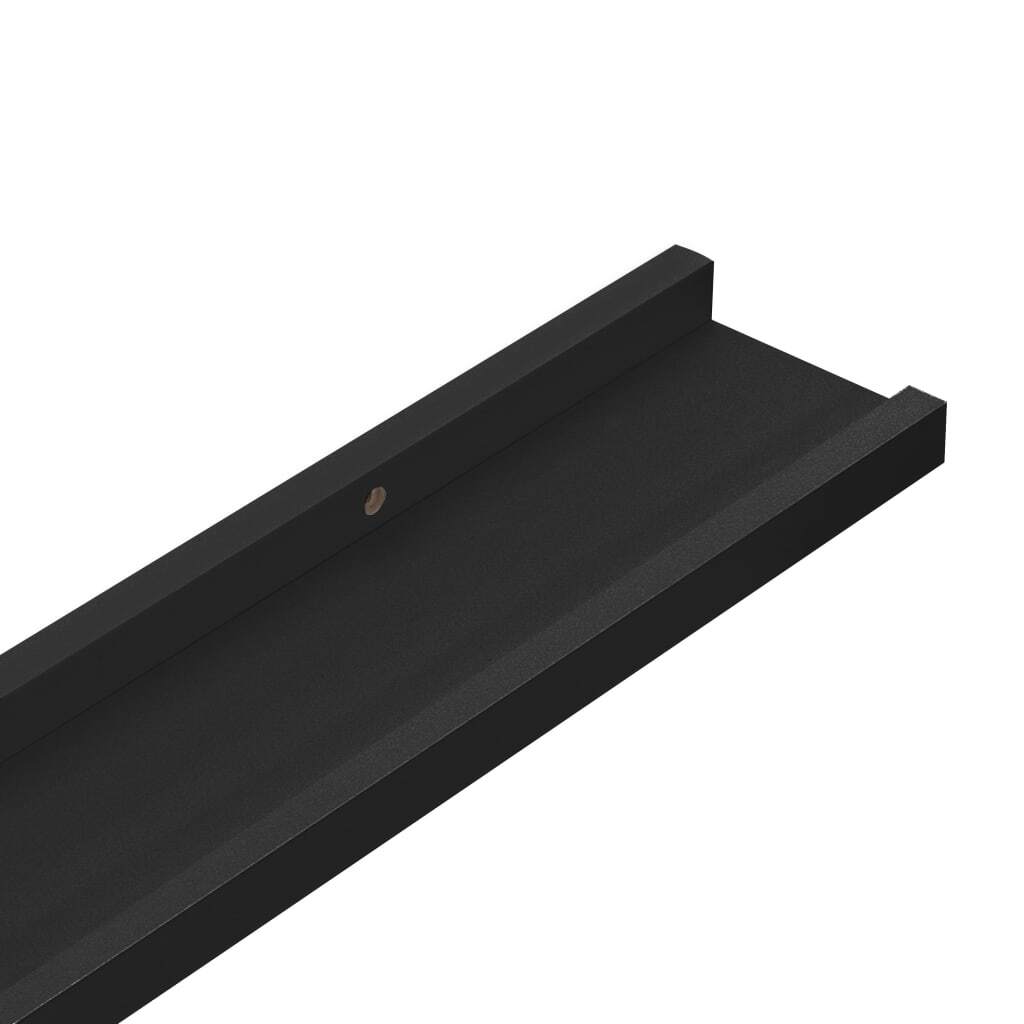 Picture Frame Ledge Shelves 2 pcs Black 31.5"x3.5"x1.2" MDF W2B
